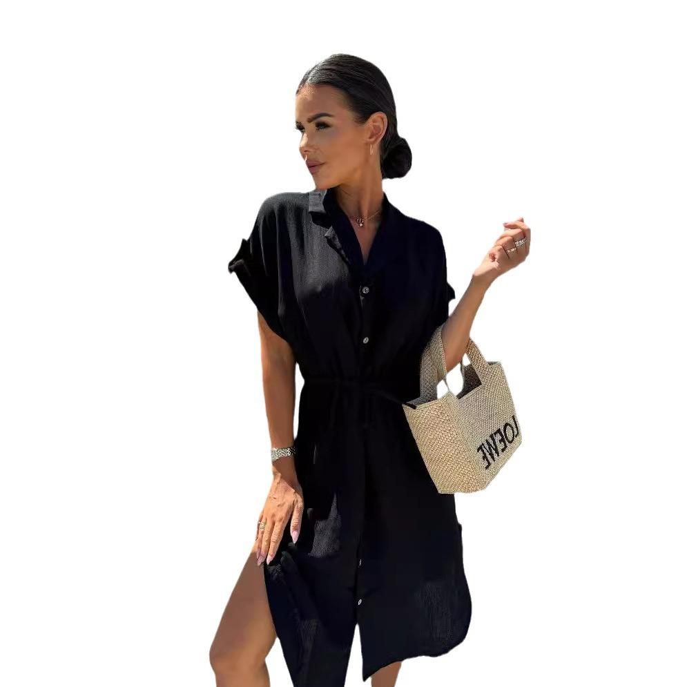 Dress European and American women's summer new hot-selling medium and long shirt skirt women
