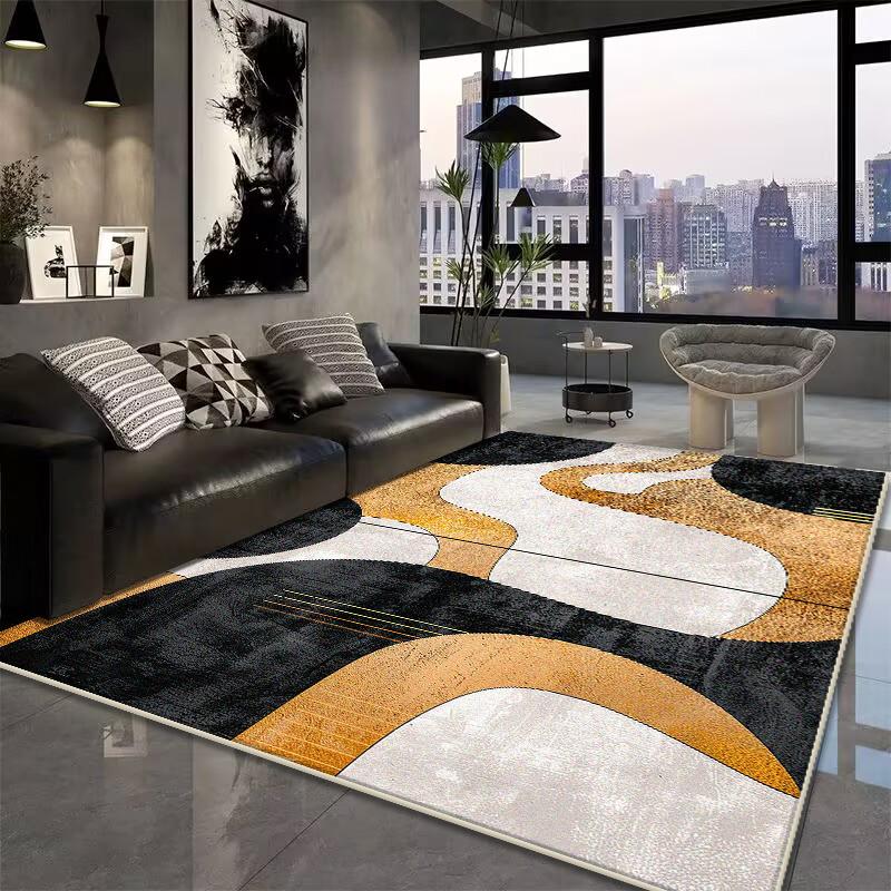 Red Black Modern Rug Abstract Carpet for Living Room Large Bedroom Decoration Rug Light Luxury Sofa Coffee Table Mat Non-slip