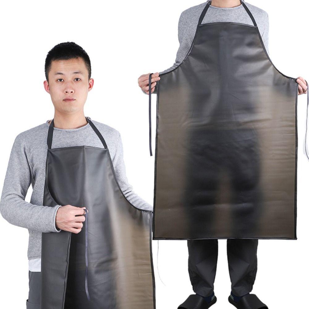 Black Cooking Chef Apron PVC Work Apron Soft Aquatic Butchery Food Apron