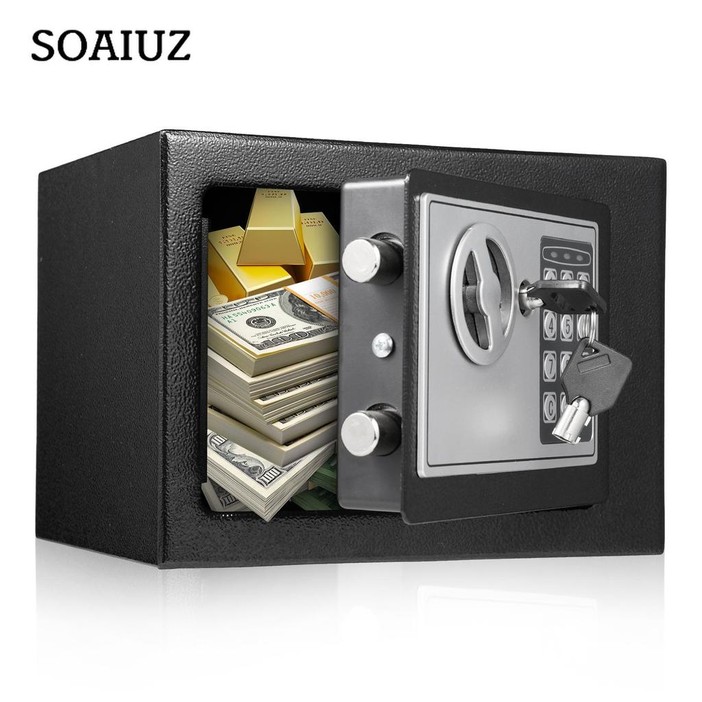Домашние сейфы Bisofice, огнестойкая водонепроницаемая коробка с клавиатурой и 2 запасными ключами, цифровая домашняя безопасность