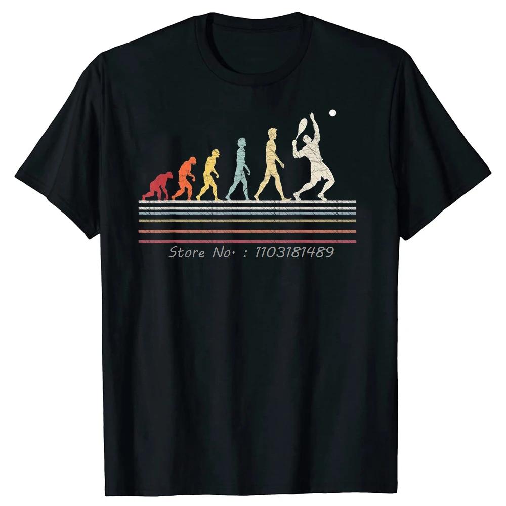Funny Tennis Evolution Of Unisex Sport Retro Vintage Tshirts Tee Tops Fashion Tshirt Clothing TShirts Oversized Unisex Tshirt