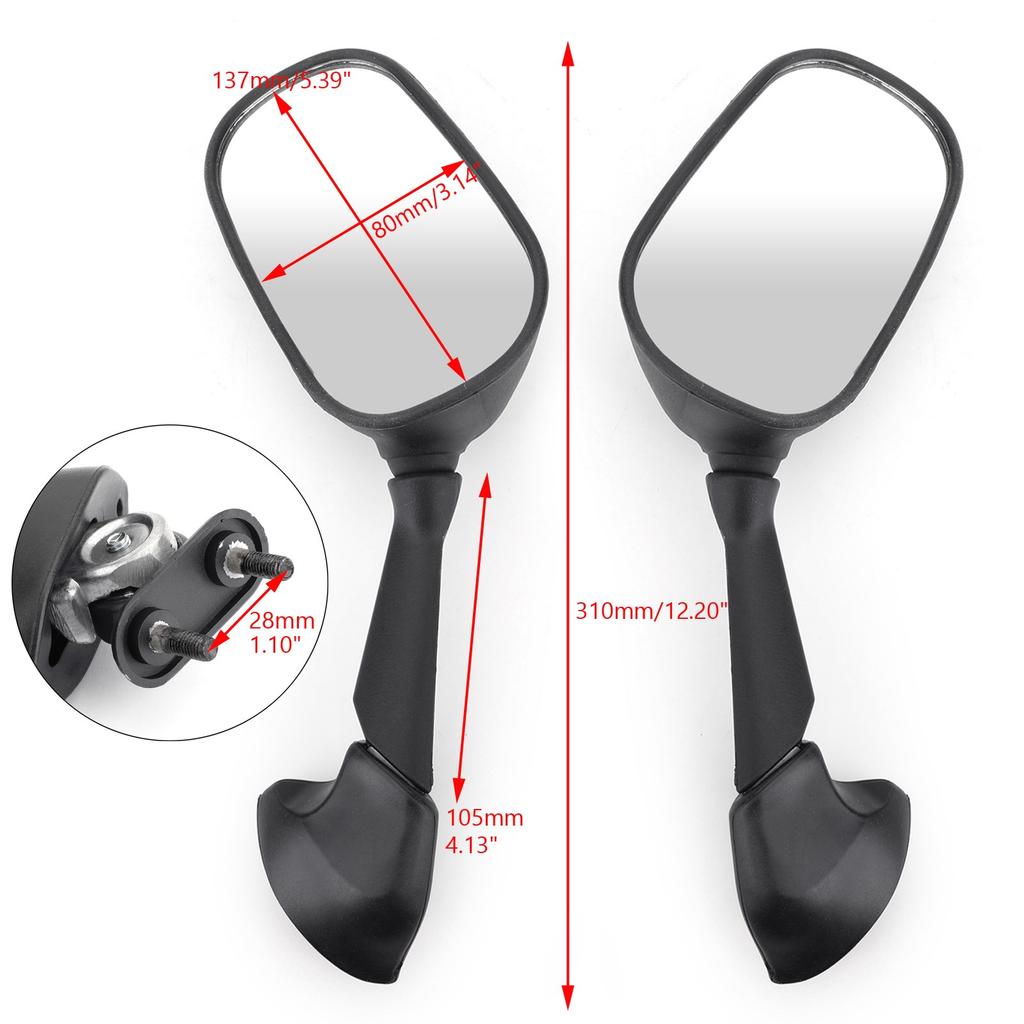 Пара боковых зеркал заднего вида левое и правое для Yamaha YZF R1 YZF R6 2006-2008