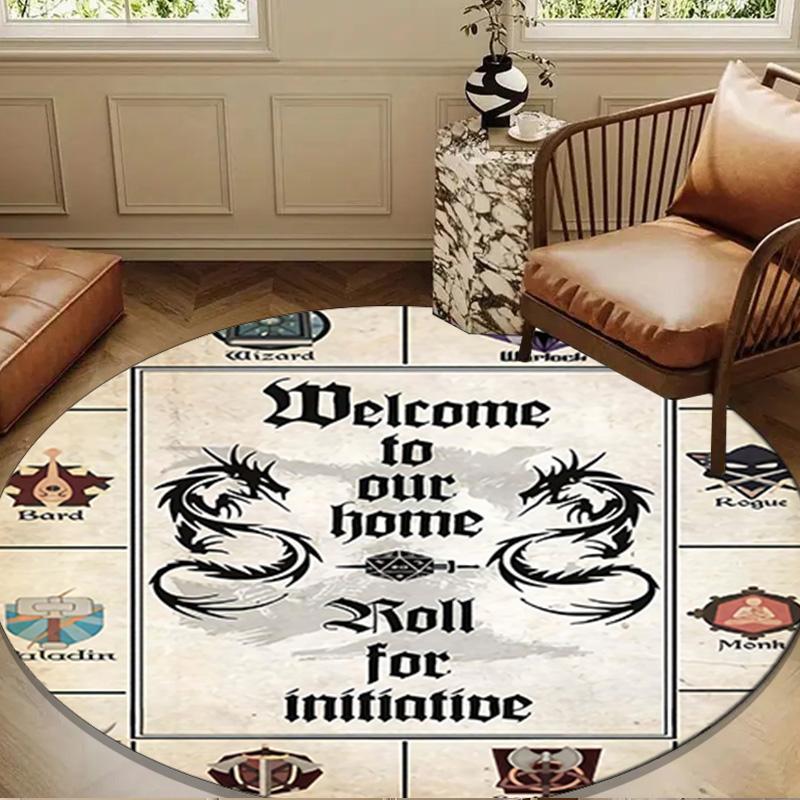 Dungeons & Dragons Round Rug for Livingroom,Bedroom, Palyroom, Chair Rug, Area rug, Circle Carpet, Large Size Fan Christmas gift