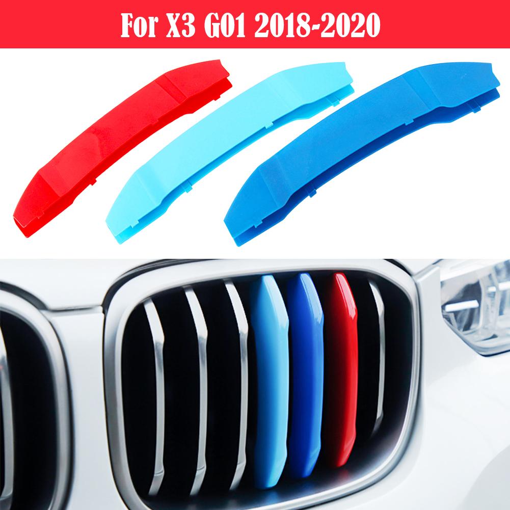 3pcs/Set M Power Car Racing Front Grille Trim Strips For X1 X2 X3 X5 E46 E90 E91 E92 E93 F30 E60 E61 F10 G30 G20 F07 F11 F18 Performance