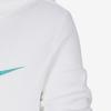 Nike Детская флисовая толстовка с длинными рукавами и капюшоном, с принтом в виде цветовых блоков и логотипа, белая, BV0783-100
