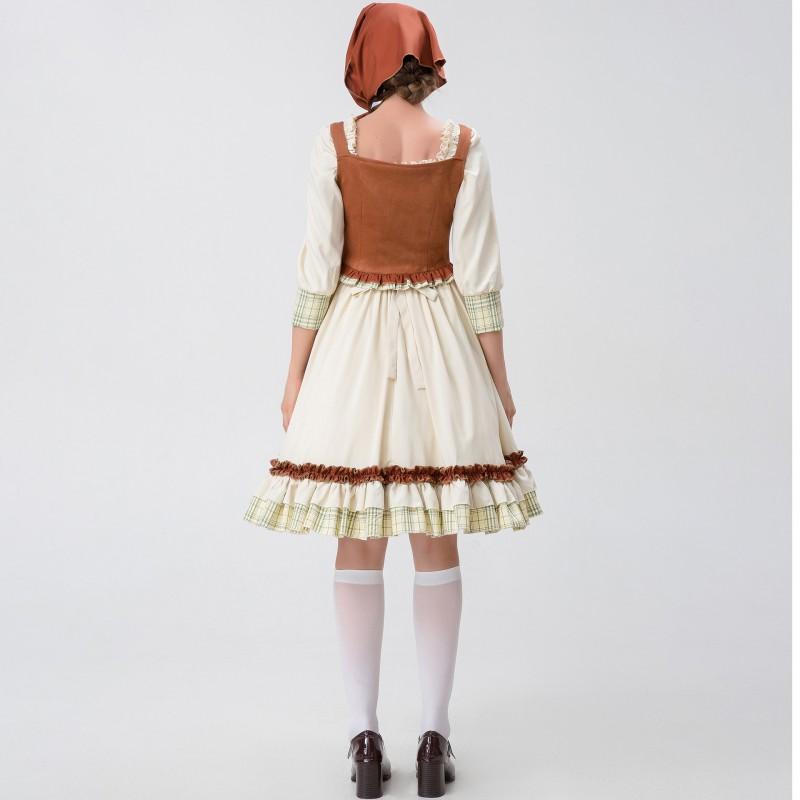 Halloween Costume Dress Women Wolf Grandma Match Girl Beer Party S-XXL Role Play Festive Supplies