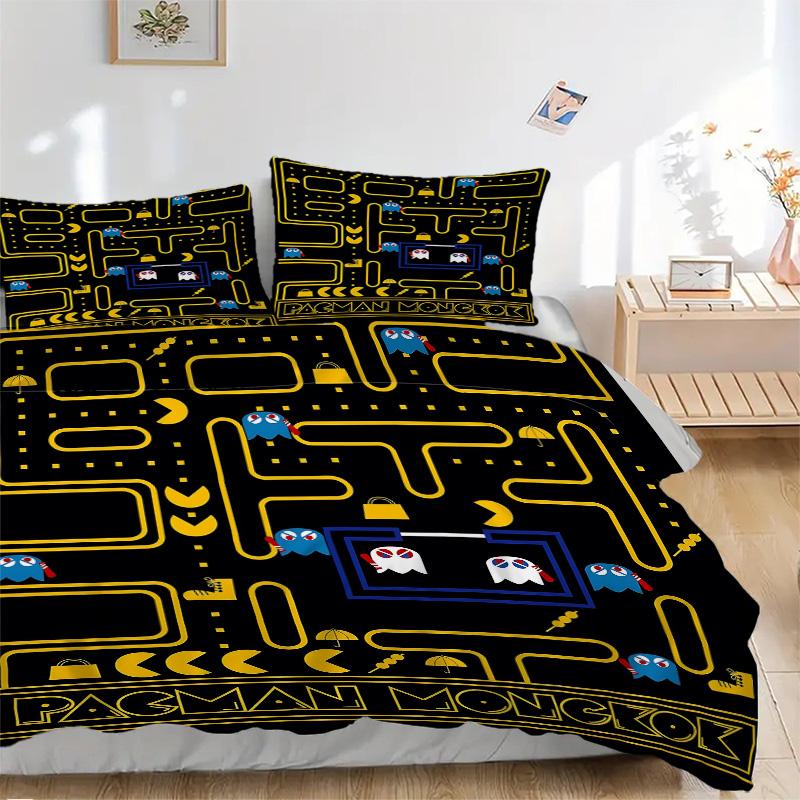 Pacman Mongkok Adventure Print 3Pcs Bedding Setduvet Cover With 2 Bedropillowcase Home Birthday Gift