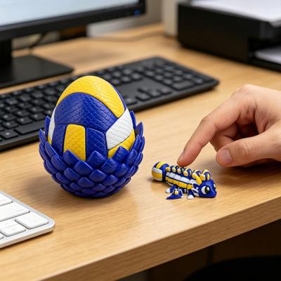 3D-печатное яйцо дракона с гибким драконом внутри Спортивный мяч-сюрприз