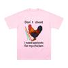 Dont Shoot I Need Apricots for My Chicken Cartoon Print T Shirt Arc Raiders Hot Game Tee Shirt Men Women Cotton Short Sleeve Top