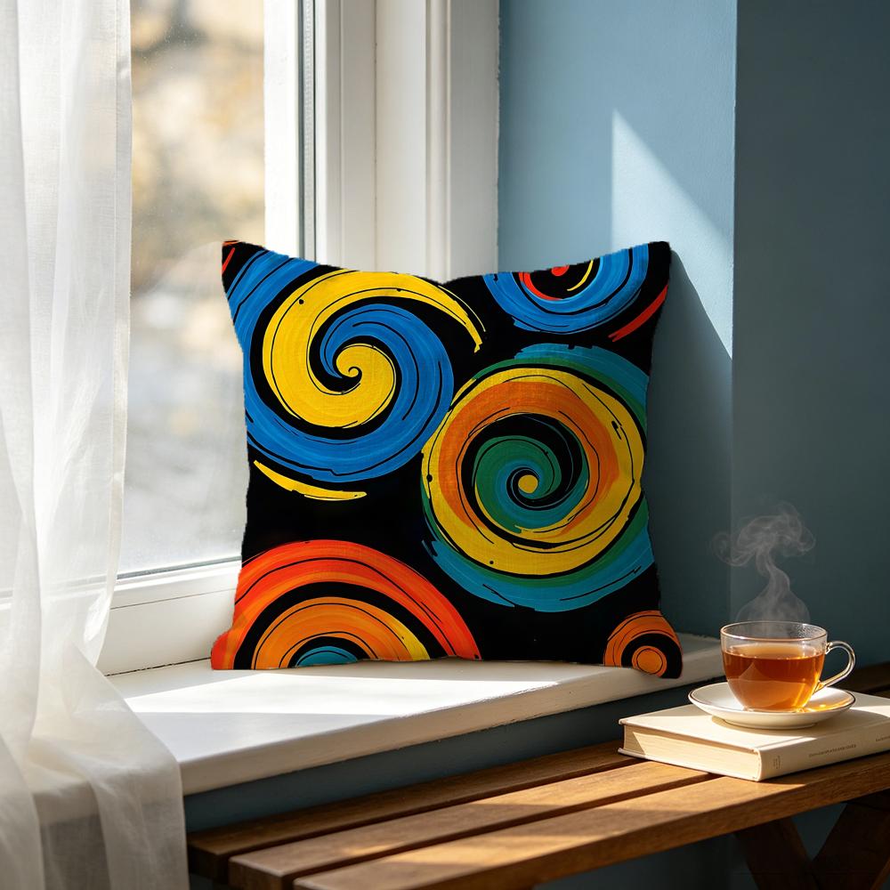 CContrast Teardrop Swirl Abstract Allover Print Cushion Cover Cushion Cover Set Pcs x x x Pillowcase DecorativeSofa