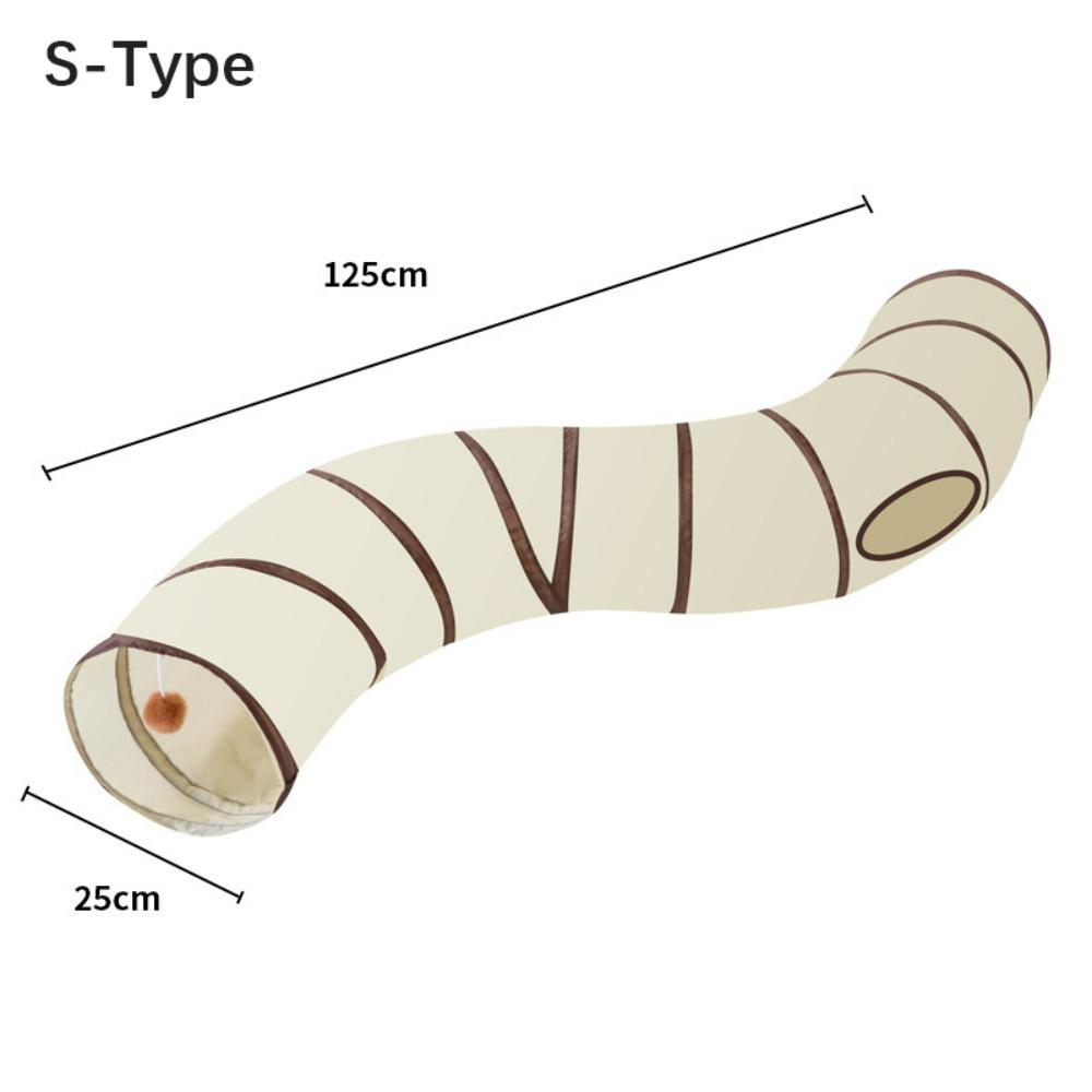 Polyester+Steel Wire Cat Tunnel Tube Foldable Cat Maze Tunnel Portable Pet Fun Play Toy Rabbit