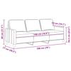 3 Seater Sofa Dark Grey 180 cm Fabric
