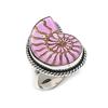 Ammonite Fossil Gemstone 925 Sterling Silver Jewelry Ring Size 6