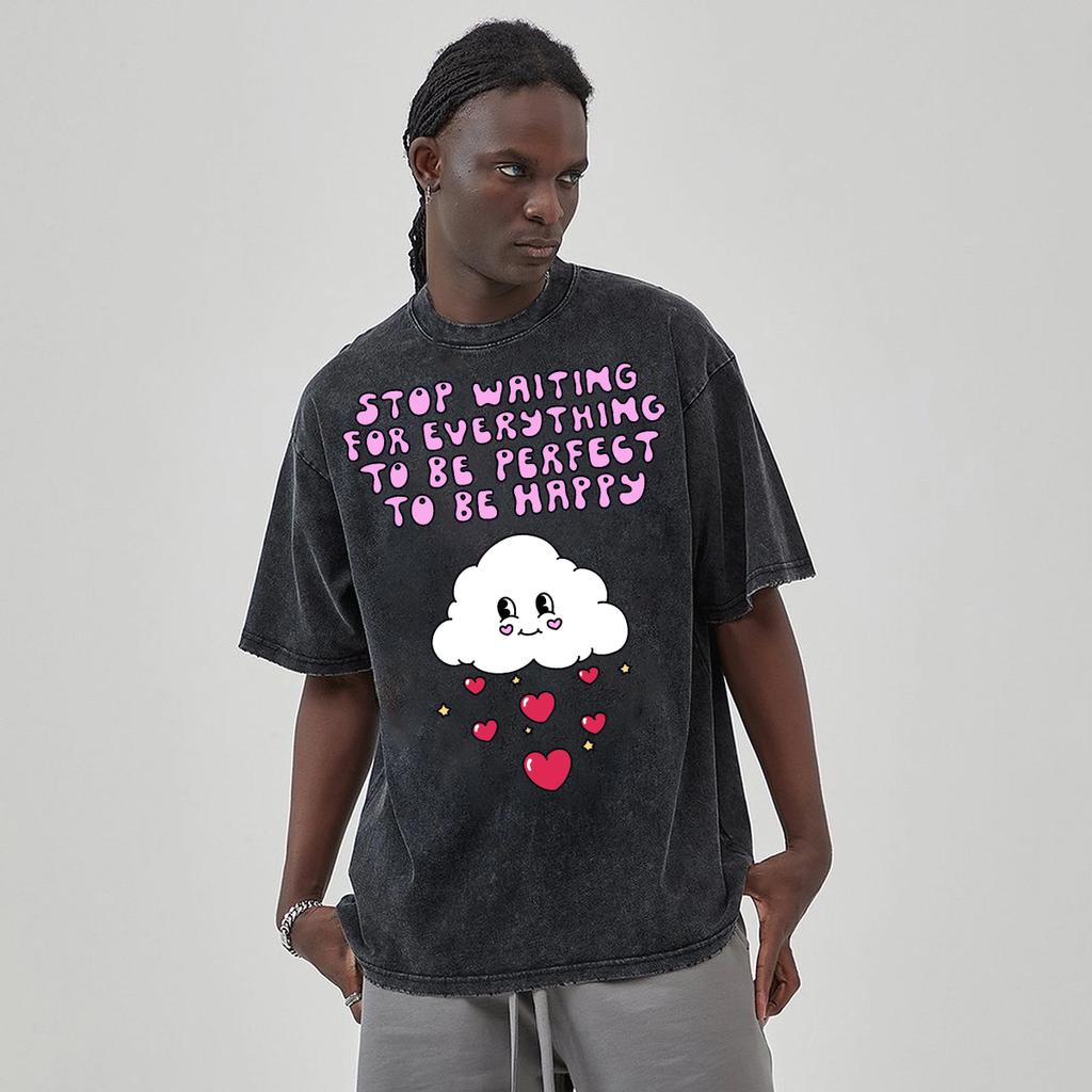 Футболка женская с принтом «облако и любовь» в виде милой девушки, свободная, унисекс, для пар, с коротким рукавом, Y2K, милая, для девочек, повседневный топ