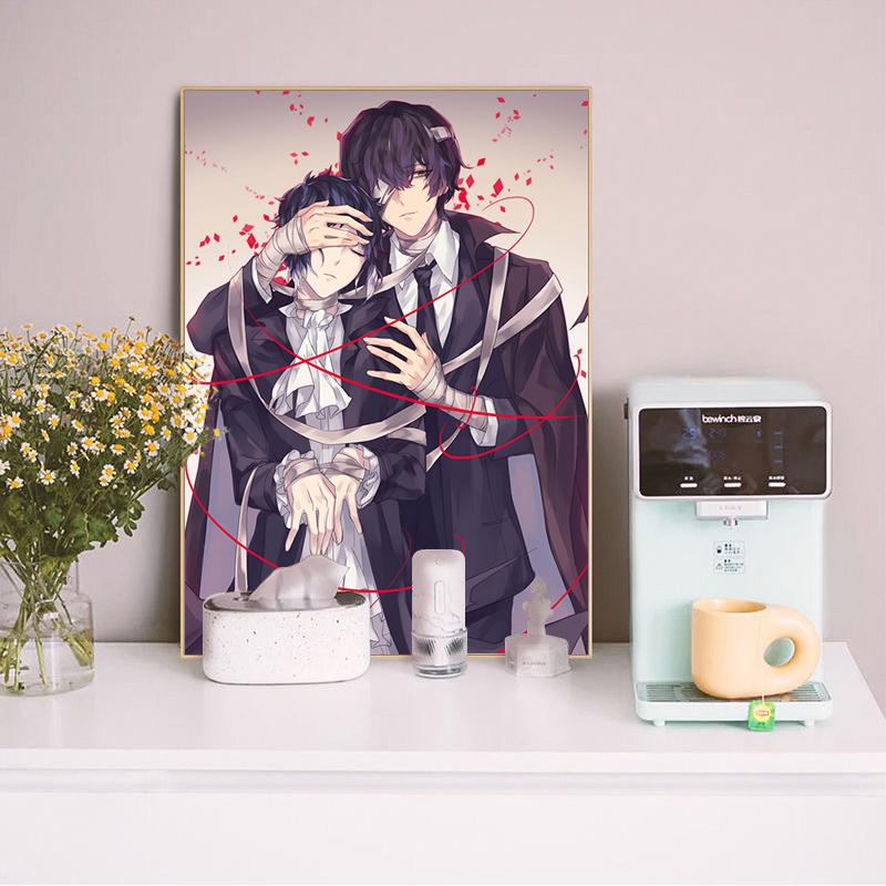Anime Bungo Stray Dogs Poster Retro Room Decor Canvas Painting Decorative Prints Wall Painting Wall Art Home Decor