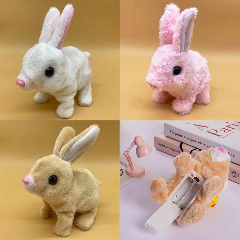 Electronic Plush Rabbit Toy Robot Bunny Walking Jumping Running Animal Shake Ear