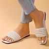 New Summer Women's Slippers Roman Fashion Designer Flat Sandals Pearl Soft Sole Shoes Female Breathable Beach Flip-flops 43