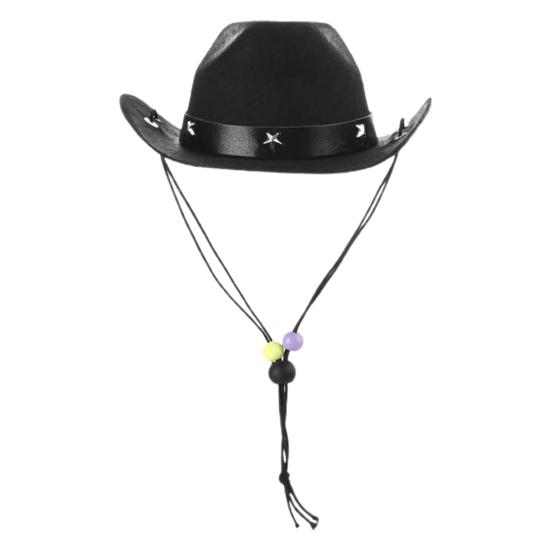 Western Cowboy Style Pet Headgear Star Decorated Eye-Catching Dog Cat Costume Accessory for Photos