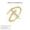 925 Sterling Silver Geometric Water Droplet Zircon Open Ring for Women Fashionable Exquisite Jewelry Gifts