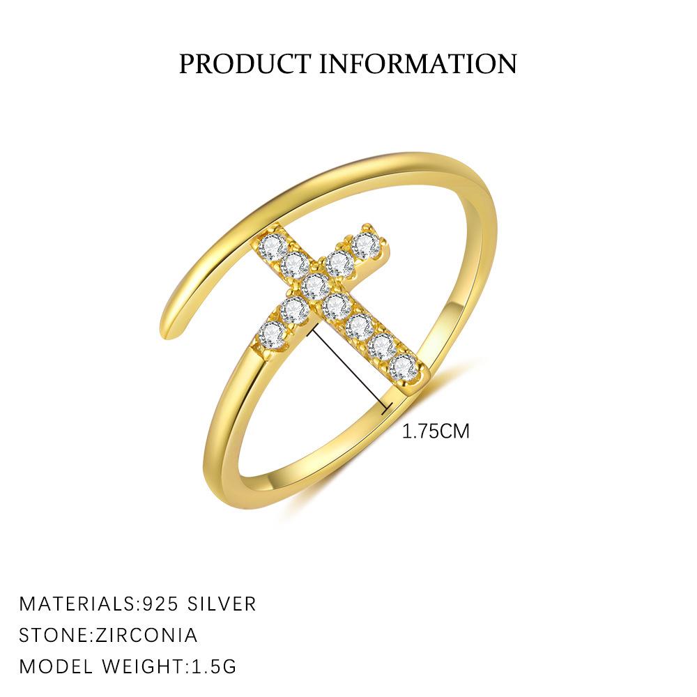 925 Sterling Silver Geometric Water Droplet Zircon Open Ring for Women Fashionable Exquisite Jewelry Gifts