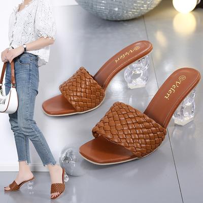 Модные плетеные женские сандалии с открытым носком, универсальные туфли в римском стиле, летние женские роскошные туфли на прозрачном каблуке для вечеринок, Zapatos De Mujer Plataforma