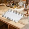 Countertop Organizer Tray for Perfume, Rectangle Serving with Mirror Beauty Items