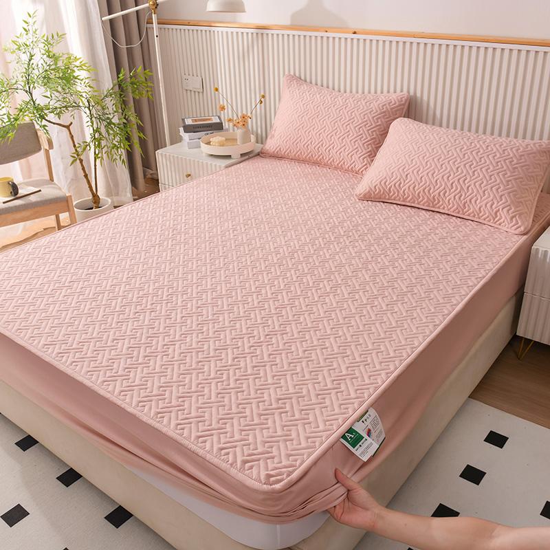 Современный стеганый наматрасник из 100% хлопка, мягкий утепленный дышащий наматрасник из необработанного хлопка, индивидуальный чехол на кровать, не включая наволочку