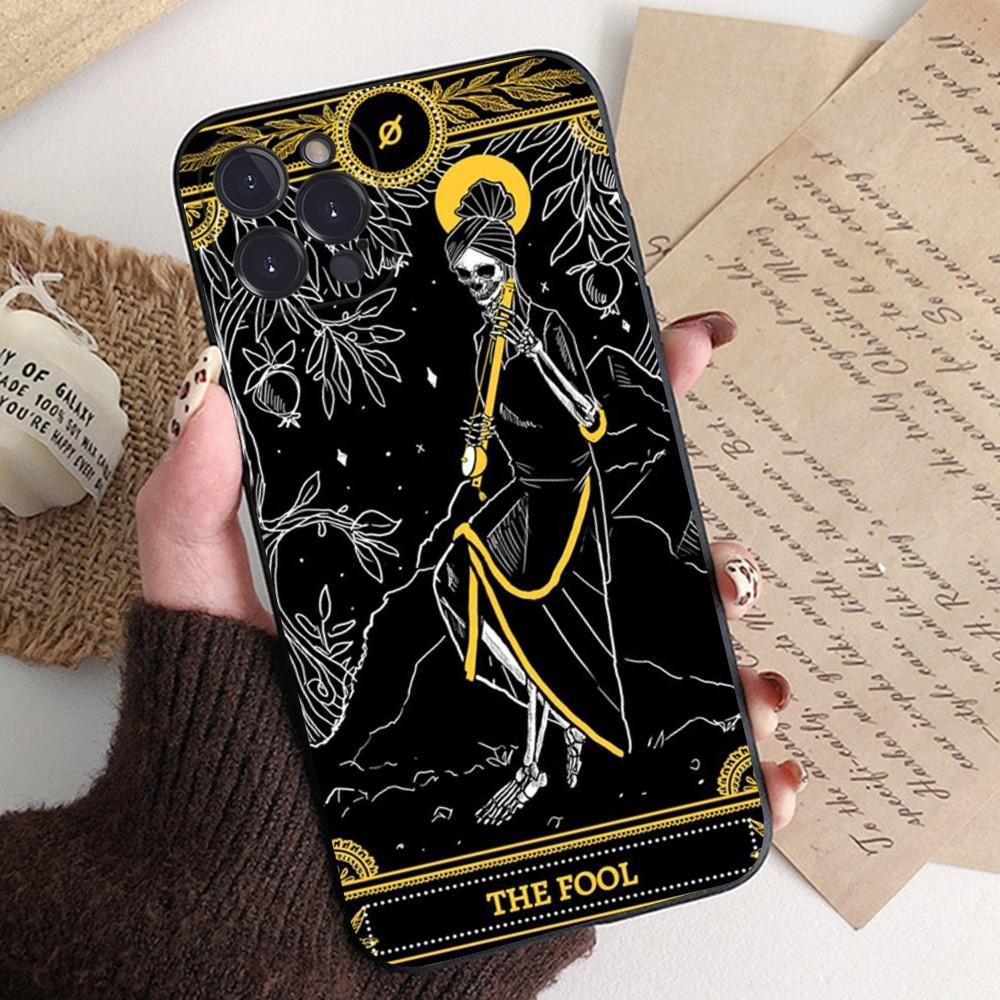 Death Tarot Phone Case Silicone Soft for iphone 15 14 13 12 11 Pro Mini XS MAX 8 7 6 Plus X XS XR Cover