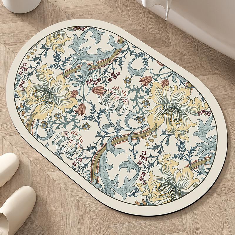 Modern Simple Bathroom Non-slip Absorbent Diatom Mud Mat Household Bathroom Door Dirty and Wear-resistant Foot Mat