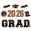 Украшения для выпускного 2026 года, Садовые таблички на подставках, Блестящие пластиковые садовые таблички 2026 года для вечеринок по случаю окончания колледжа