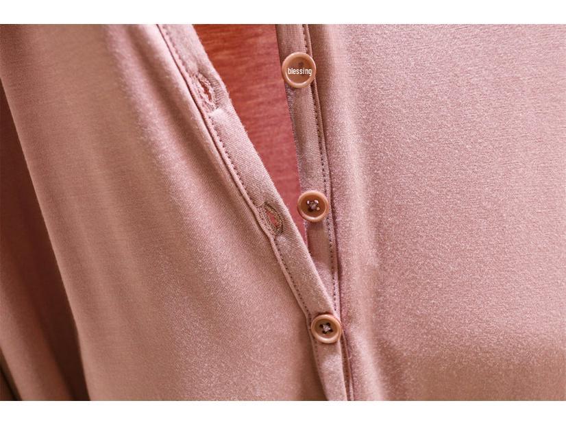 Женское модальное платье с длинным рукавом и расклешенным подолом с нагрудными подушечками - Большой размер, повседневное для весны, лета, осени