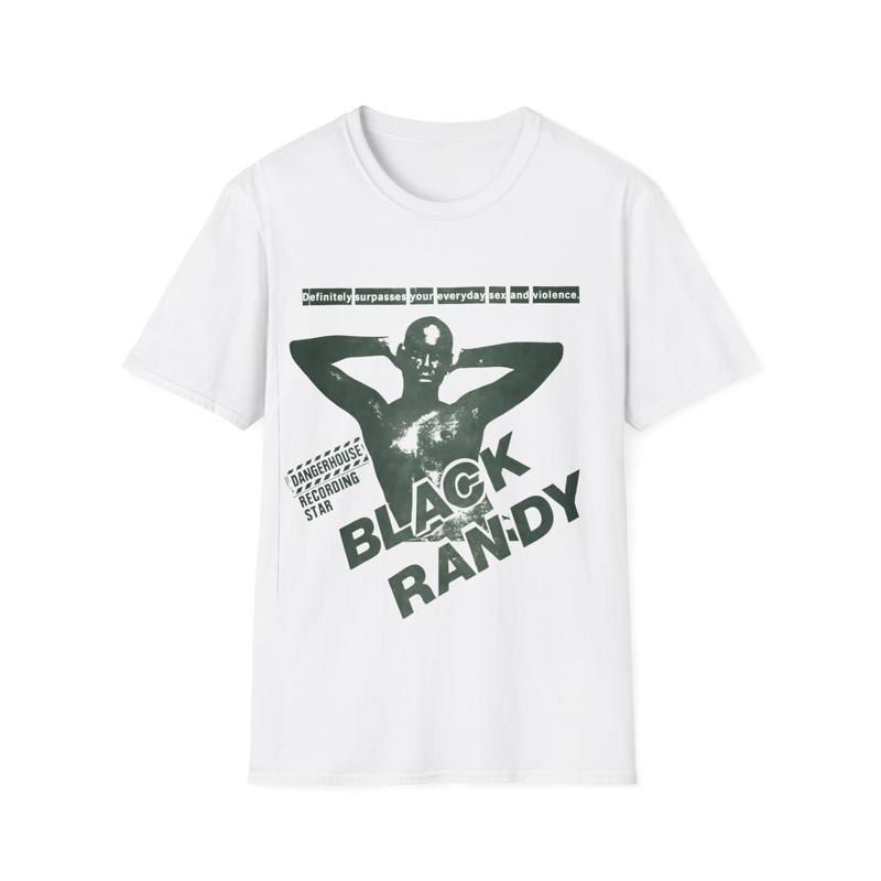 Черная футболка с плакатом шоу randy the metrosquad