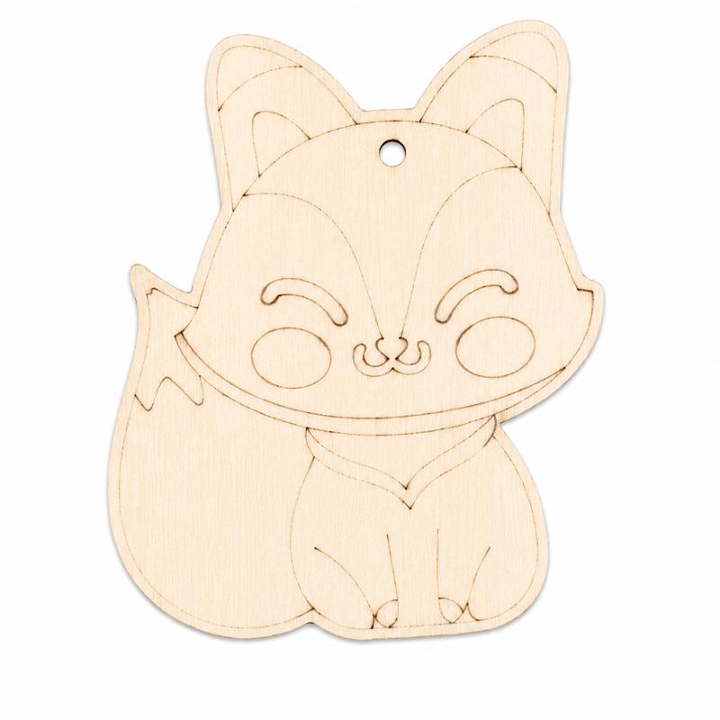 Hand-painted Wooden Graffiti Animal & Vegetable Pendant DIY Kit for Kids – Creative Coloring Gift