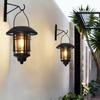 Уличные солнечные светильники ретро фонарь подвесной настенный светильник водонепроницаемый старинный металлический солнечный садовый светильник вилла крыльцо вольфрамовая лампа