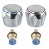 2pcs Copper Valve Faucet Handle Handwheel ABS Blue Handwheel