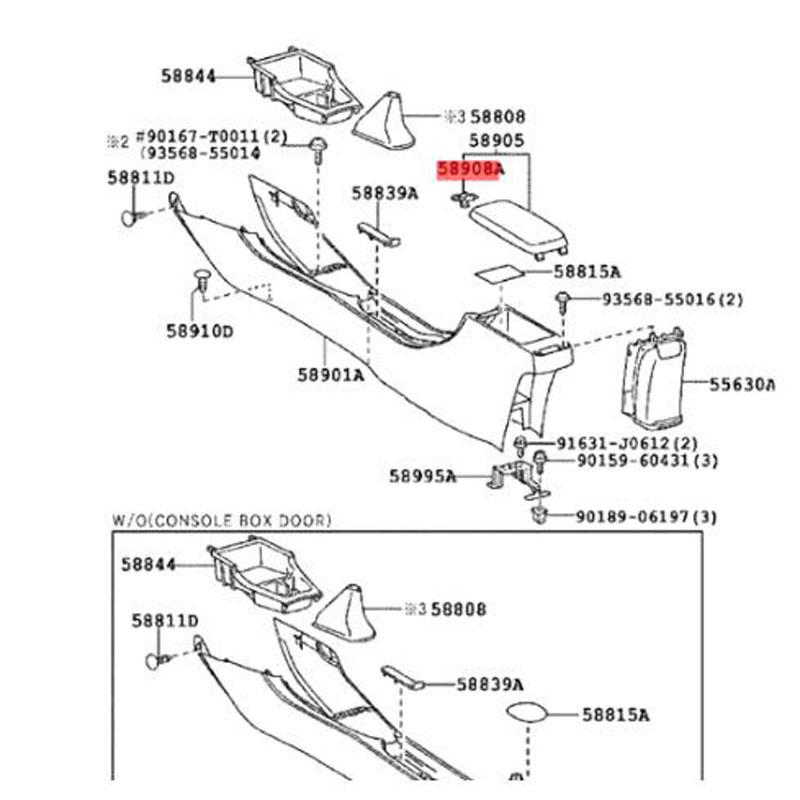 Крышка подлокотника центральной консоли, защелка, крышка для Toyota Camry Highlander Rav4 Corolla Auris Blade Caldina Hilux Windom Camry