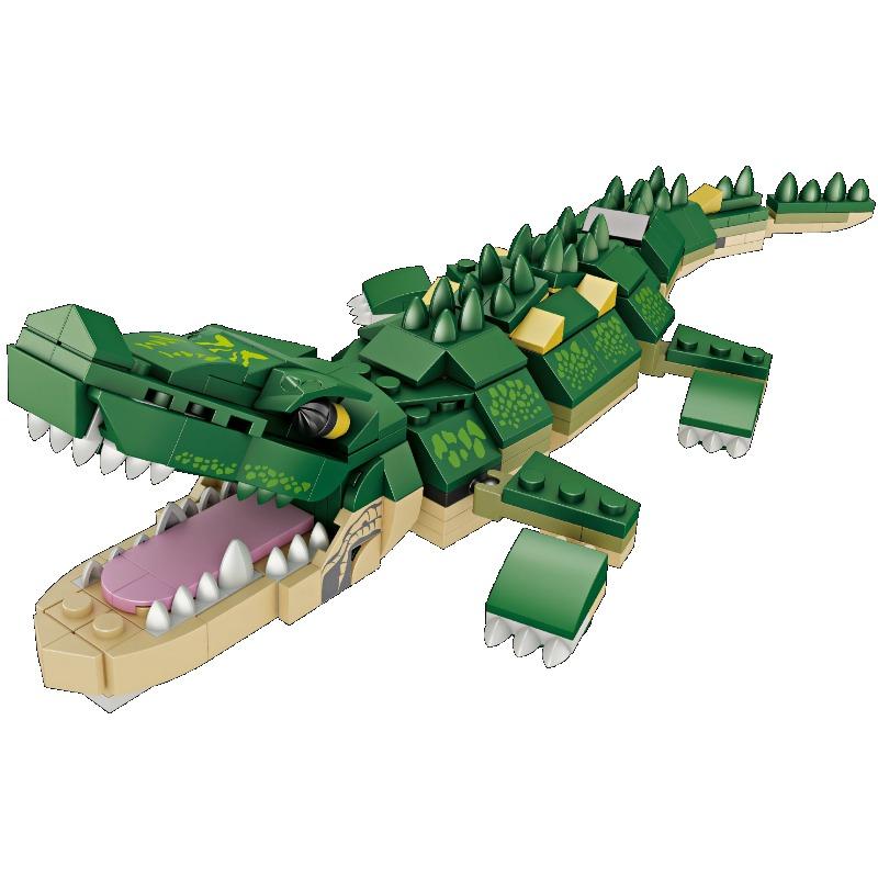 Городской мир крокодил Жираф Носорог Лев Орангутанг Робот Оружие Парк Строительные блоки Меха Бой Фигурки Кирпичи Игрушки Дети