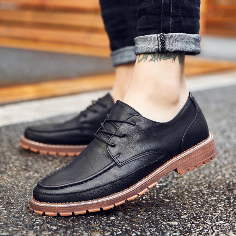 Легкие мужские туфли, дышащие мужские кожаные туфли-оксфорды, повседневная деловая обувь, мужская обувь для отдыха и прогулок ручной работы