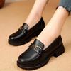 Women's Autumn New British Soft Leather Soft Sole Comfortable Versatile One-pedal Small Leather Shoes Casual Single Shoes