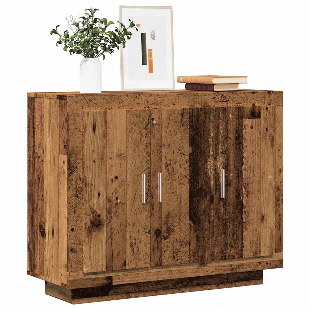 Sideboard in Rustic Wood Look 92 x 35 x 75 cm Wood Based Material