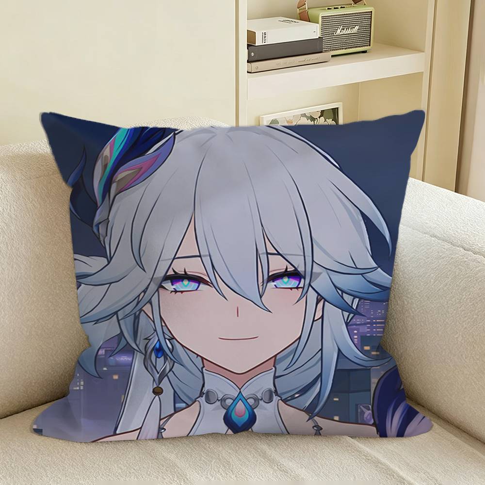 Yaoguang Honkai Star Rail Square Sofa Pillow Cover Solid Color Living Room Home Decor Cushion Case