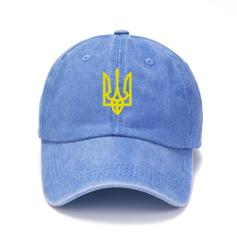 Новая Украина Стирка Хлопок Принт Ретро Унисекс Эмблема Популярная Бейсболка Для Активного Отдыха Регулируемая Шляпа-Козырек