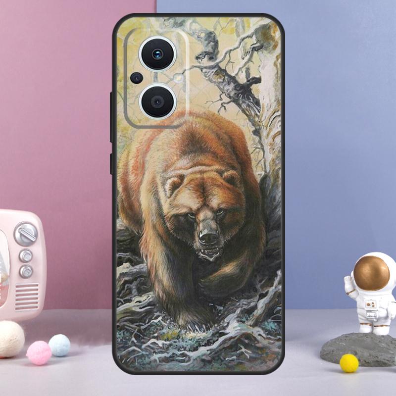 Cute Grizzly Bear Funda For OPPO Reno 13 F 11F 12F 14F 10 11 12 14 Pro 7 8 Lite OPPO Find X6 X5 X8 X9 Pro Case