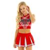 Women Cosplay Uniform Sleeveless Crop Top with Mini Pleated Skirt Cheerleader Costume Set