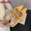 Fashion Fashion Weave Women Flats With Shoes Female Designer Buckle Shallow Footwear Slip On Ladies Flats Mary Janes Shoes Mules