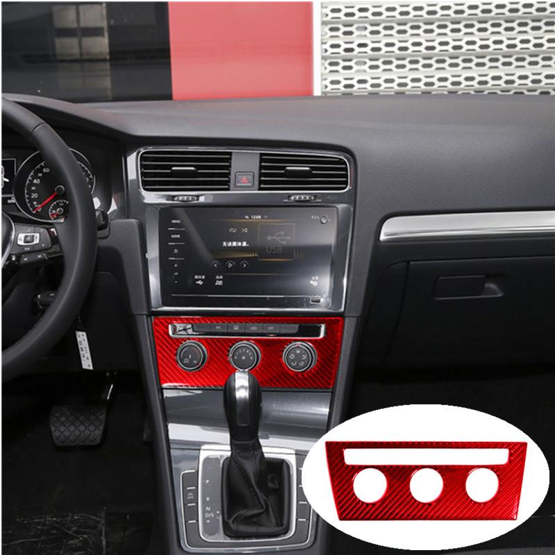 Защитное украшение салона автомобиля, красная наклейка из углеродного волокна для Volkswagen VW Golf 7 GTI MK7 2014-Стайлинг