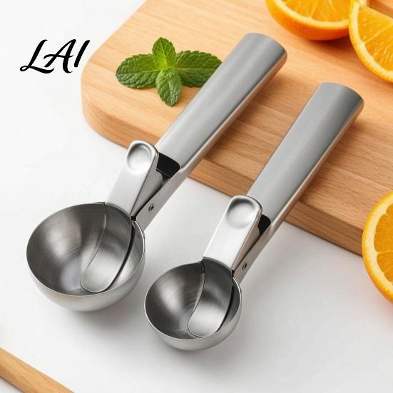 Прочный металлический совок для десертов из нержавеющей стали для мороженого с триггером, легкое высвобождение, совок для твердого теста, профессиональный кухонный инструмент, йогурт