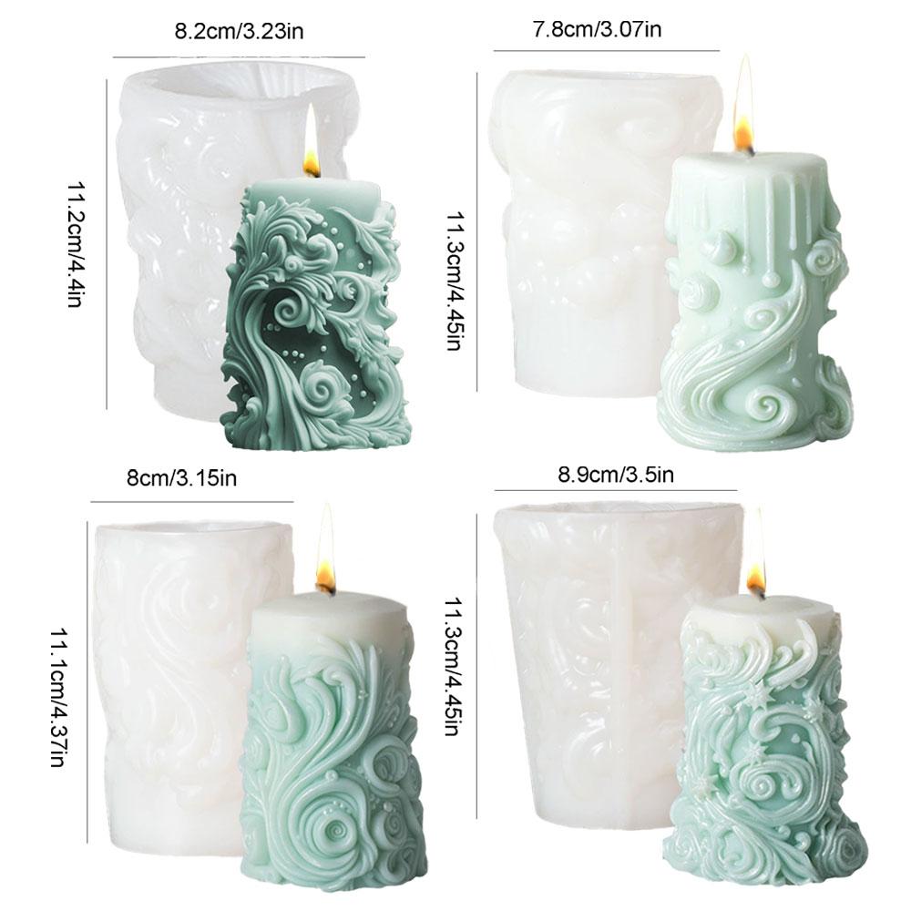 3D форма для свечи-столба, инструмент для изготовления ароматических свечей, силиконовая форма для свадебного декора, рельефный гипсовый цветок, подарки на день рождения