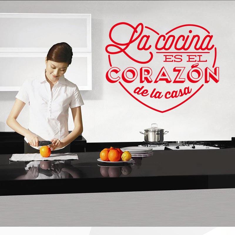 Настенные наклейки Испанская Cocina Сердце Виниловая настенная фреска Наклейка Наклейки на стену кухни Домашний декор Украшение дома Арт Обои Dw1051