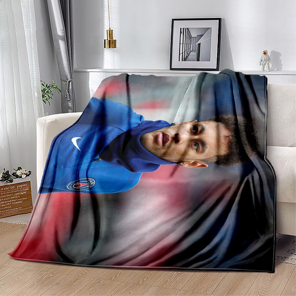 Neymar's Iconic Haircut Blanket Durable Comfort Perfect for Couch Picnics Sofa Four Seasons Multipurpose Playful Design